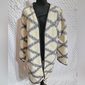 Ava & Viv Faux Leather and Faux Wool Soft Open Cardigan Size 1x